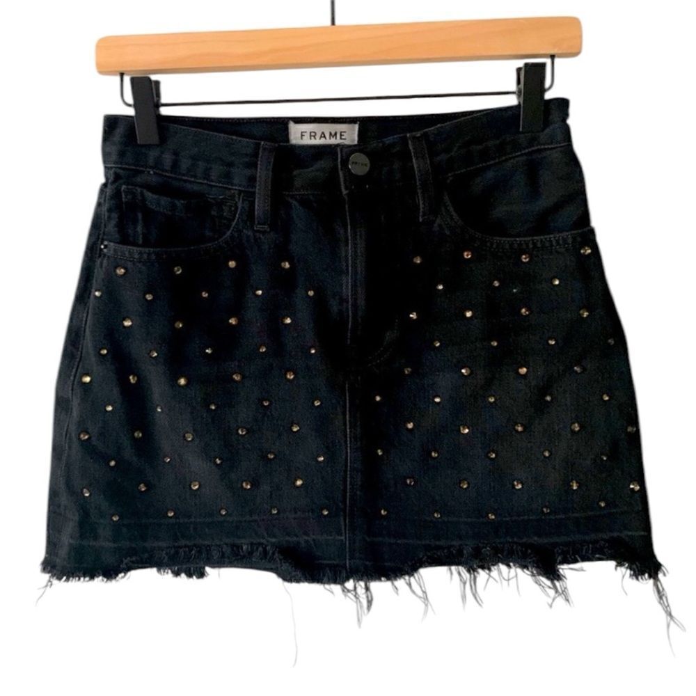 FRAME Denim Mini Skirt Embellished Size 24